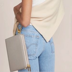 NWT Dagne Dover clutch wallet wrist purse cross body bleecker blush beige $145